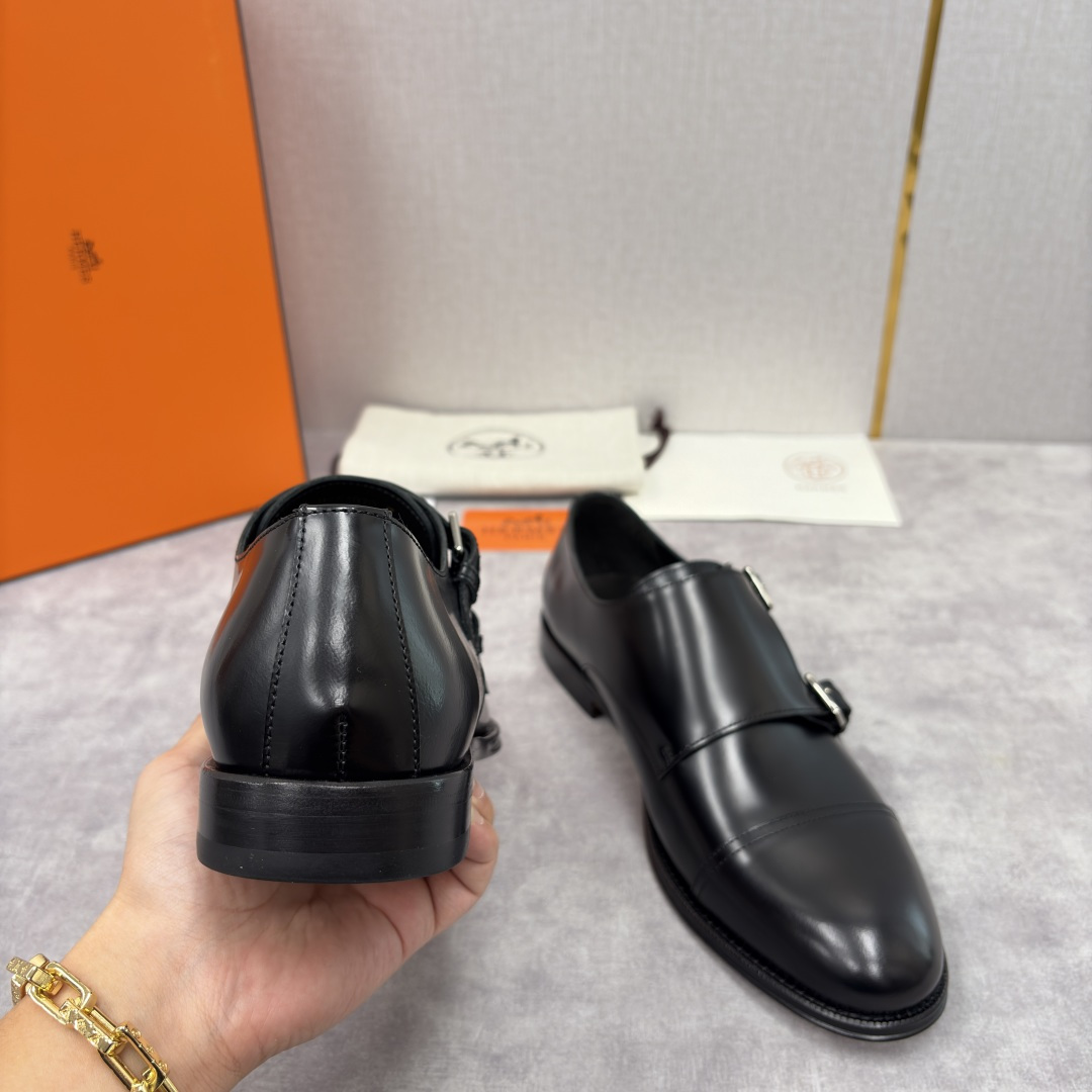 💋💍H家新品 Herme* 爱马-仕 双扣孟克鞋 男士正装鞋皮鞋 当法国奢侈品牌的传奇工艺邂逅经典孟克鞋