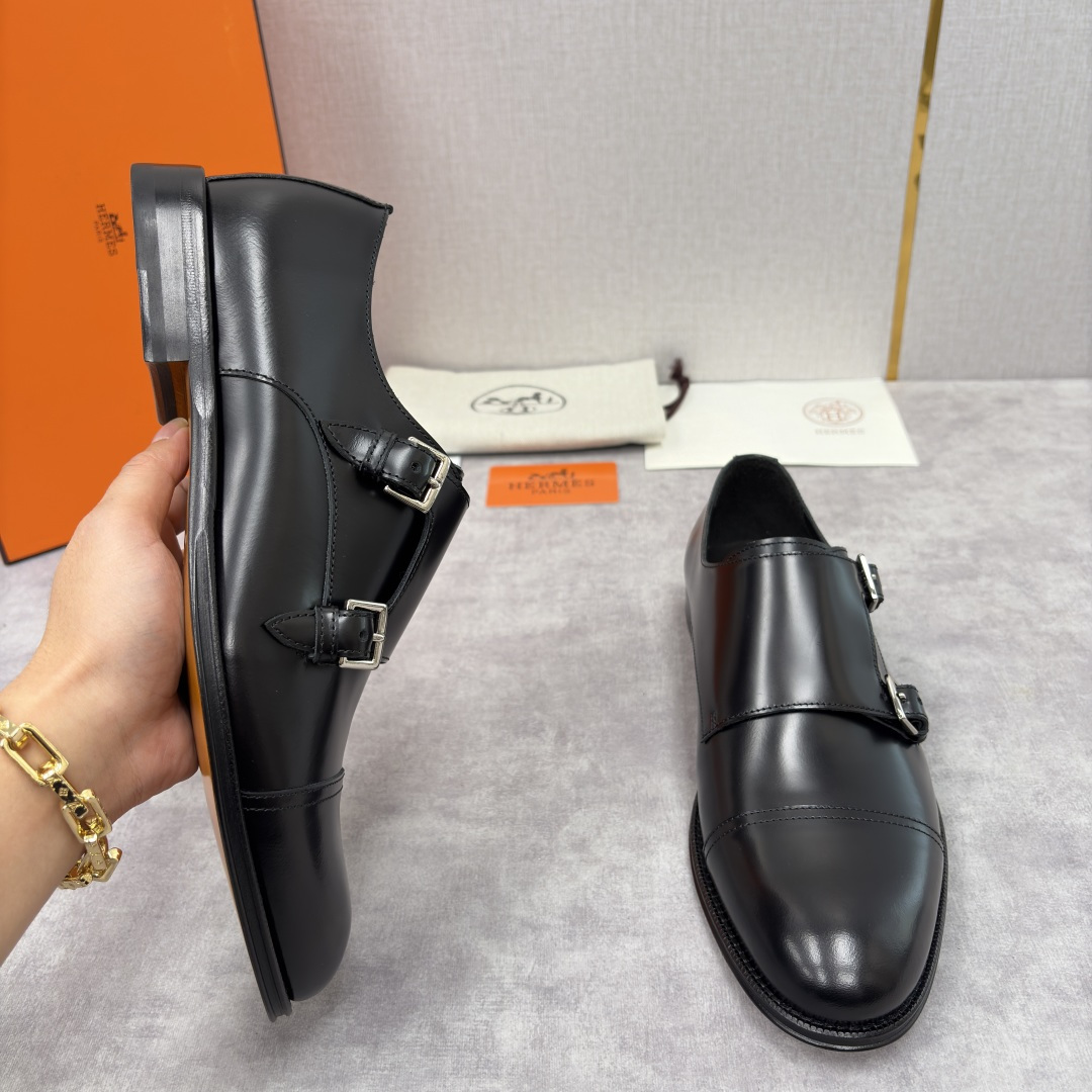 💋💍H家新品 Herme* 爱马-仕 双扣孟克鞋 男士正装鞋皮鞋 当法国奢侈品牌的传奇工艺邂逅经典孟克鞋
