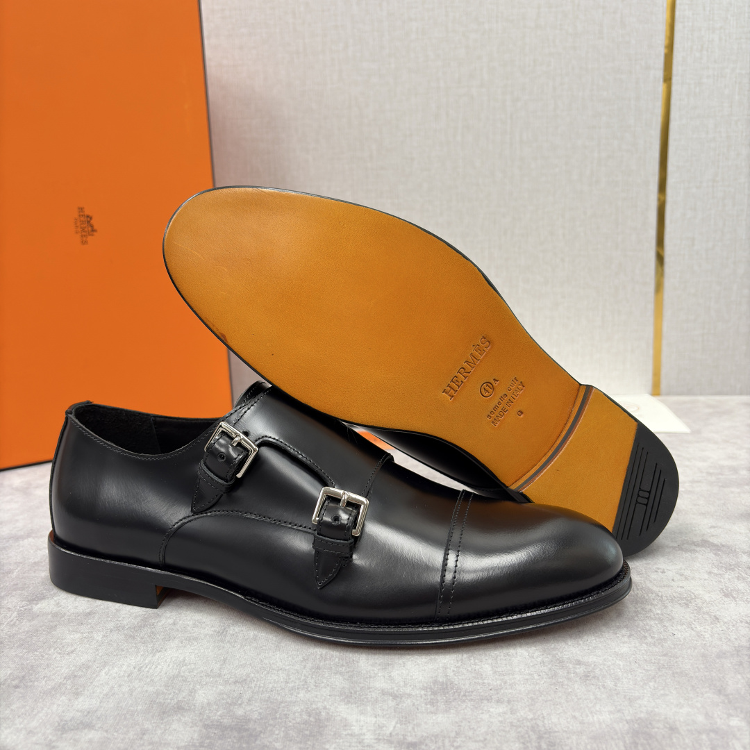 💋💍H家新品 Herme* 爱马-仕 双扣孟克鞋 男士正装鞋皮鞋 当法国奢侈品牌的传奇工艺邂逅经典孟克鞋