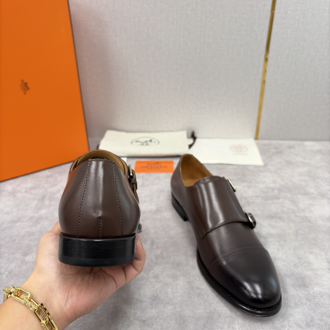 💋💍H家新品 Herme* 爱马-仕 双扣孟克鞋 男士正装鞋皮鞋 当法国奢侈品牌的传奇工艺邂逅经典孟克鞋