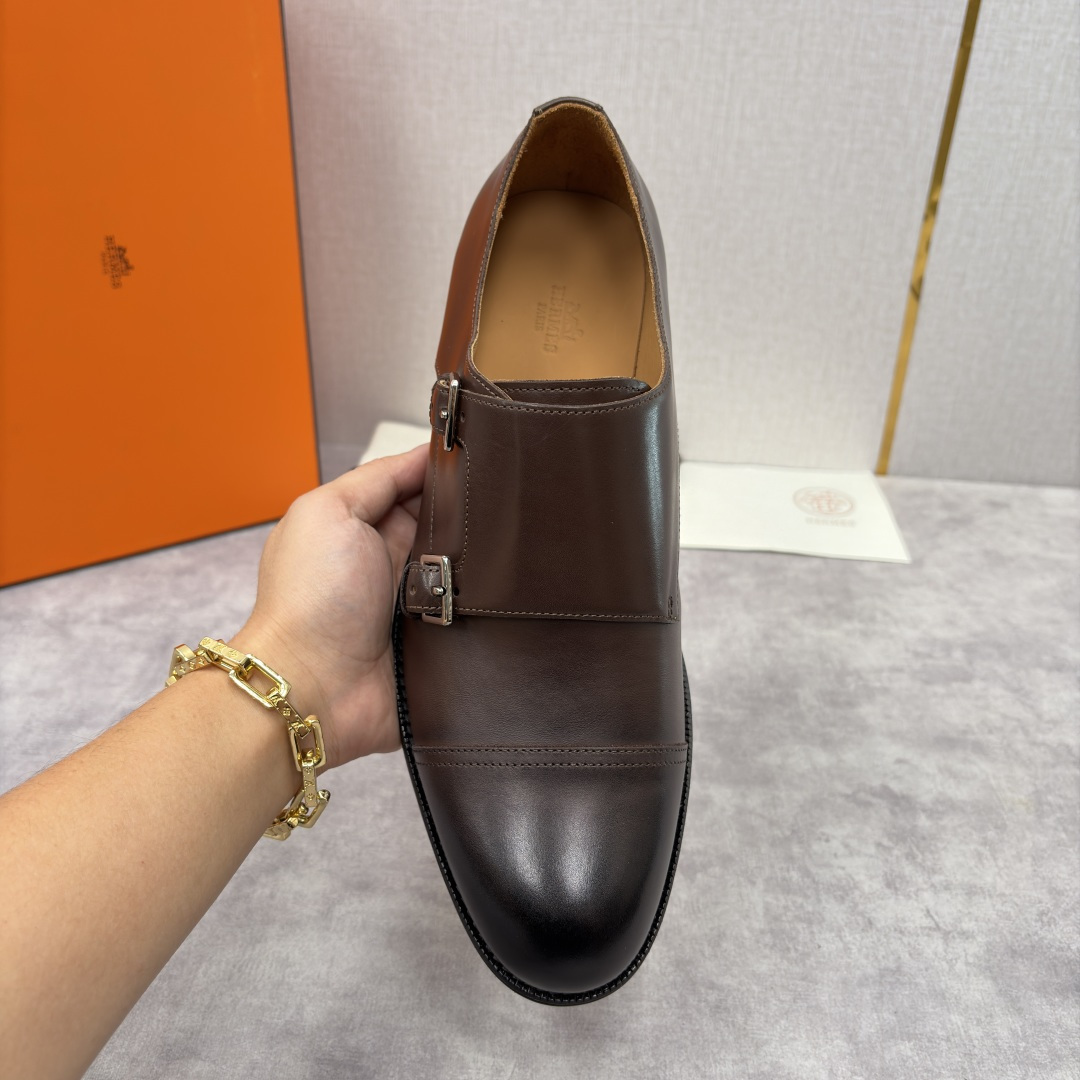 💋💍H家新品 Herme* 爱马-仕 双扣孟克鞋 男士正装鞋皮鞋 当法国奢侈品牌的传奇工艺邂逅经典孟克鞋