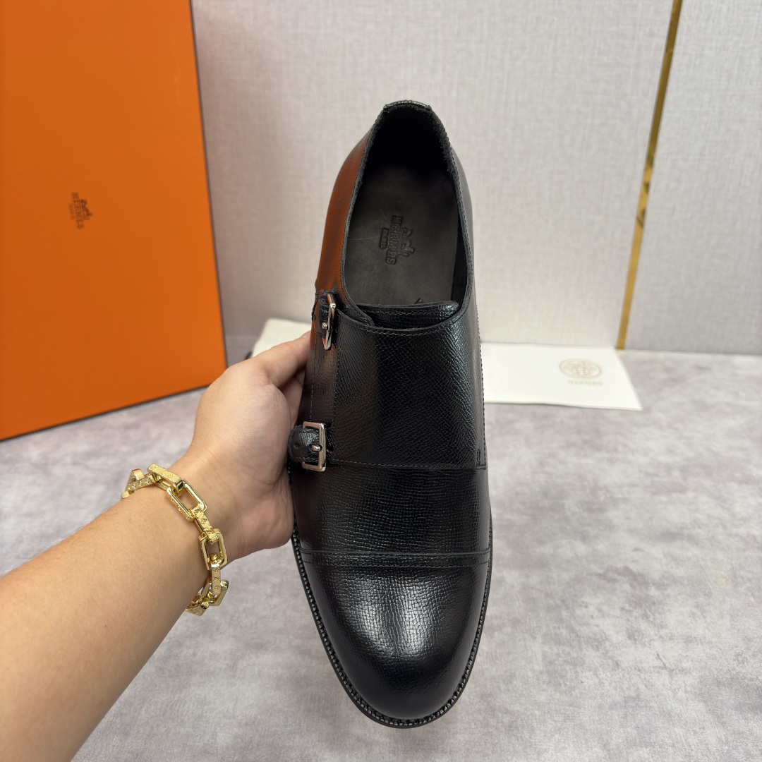 💋💍H家新品 Herme* 爱马-仕 双扣孟克鞋 男士正装鞋皮鞋 当法国奢侈品牌的传奇工艺邂逅经典孟克鞋