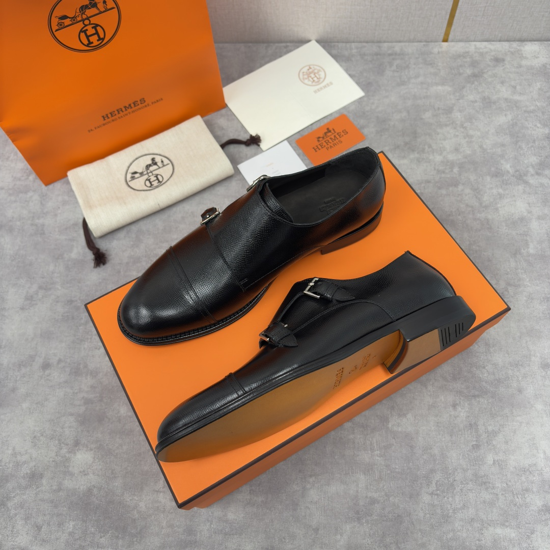 💋💍H家新品 Herme* 爱马-仕 双扣孟克鞋 男士正装鞋皮鞋 当法国奢侈品牌的传奇工艺邂逅经典孟克鞋