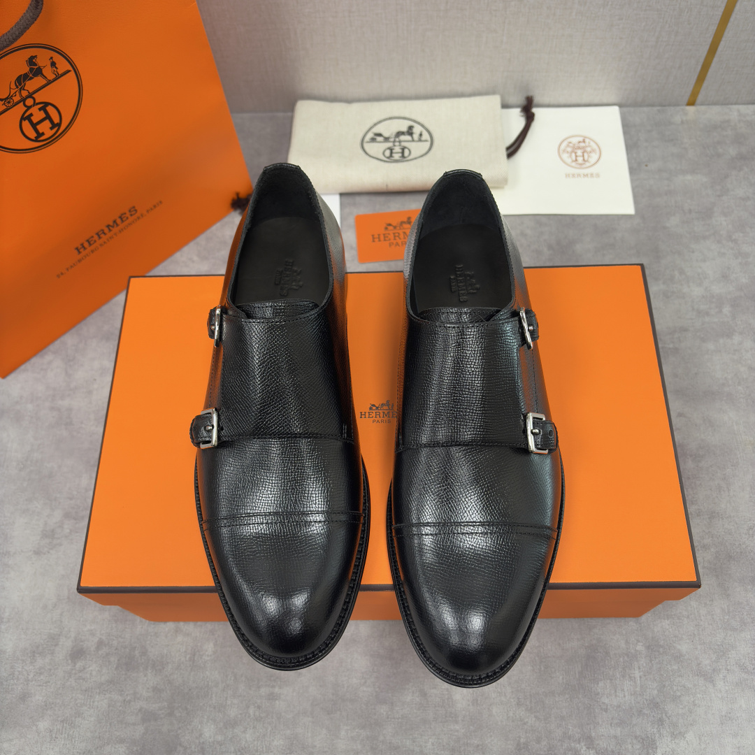 💋💍H家新品 Herme* 爱马-仕 双扣孟克鞋 男士正装鞋皮鞋 当法国奢侈品牌的传奇工艺邂逅经典孟克鞋