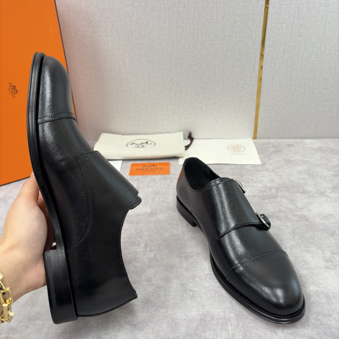 💋💍H家新品 Herme* 爱马-仕 双扣孟克鞋 男士正装鞋皮鞋 当法国奢侈品牌的传奇工艺邂逅经典孟克鞋