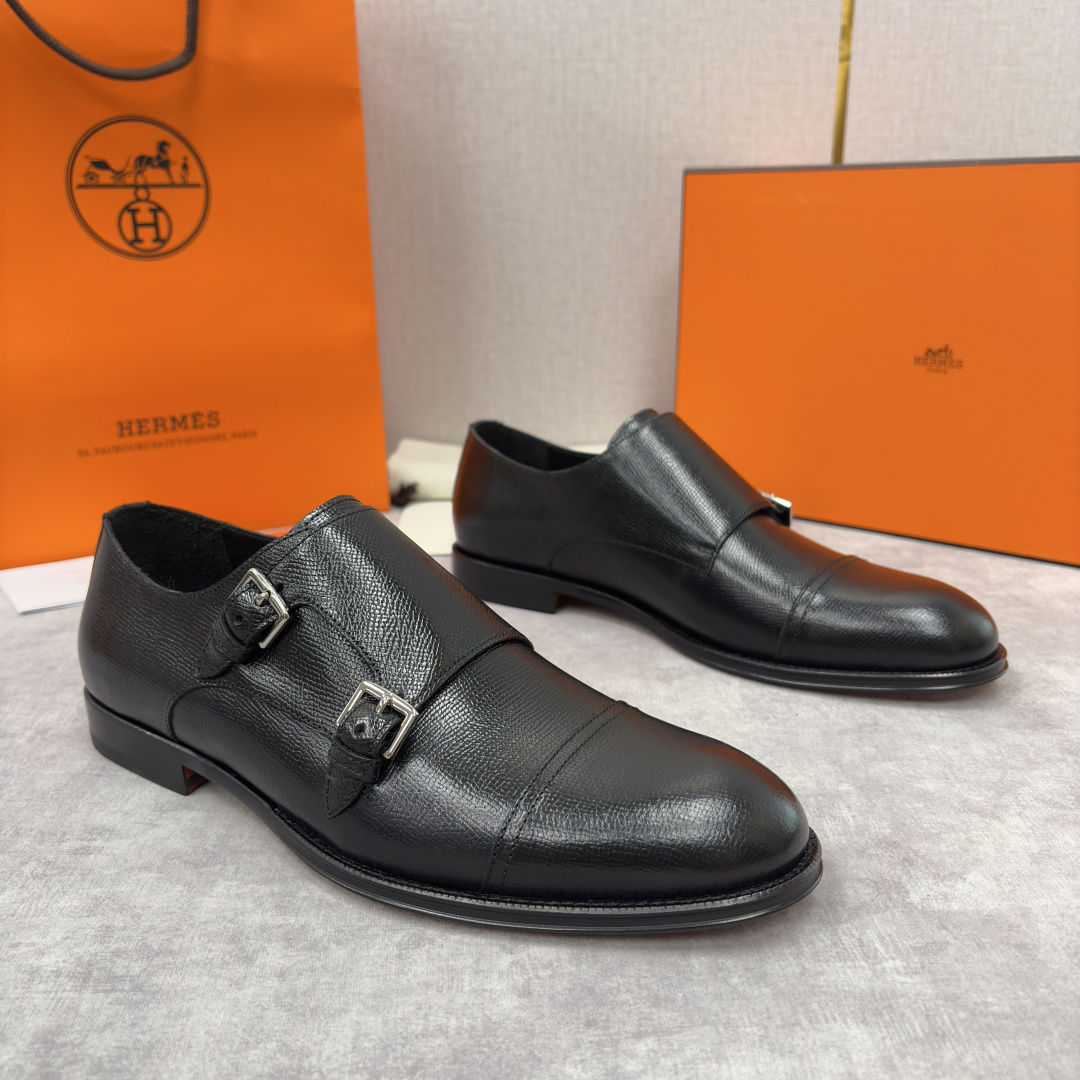 💋💍H家新品 Herme* 爱马-仕 双扣孟克鞋 男士正装鞋皮鞋 当法国奢侈品牌的传奇工艺邂逅经典孟克鞋