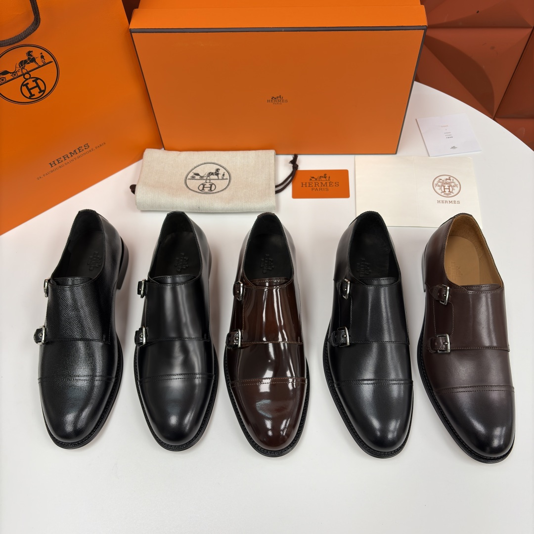 💋💍H家新品 Herme* 爱马-仕 双扣孟克鞋 男士正装鞋皮鞋 当法国奢侈品牌的传奇工艺邂逅经典孟克鞋
