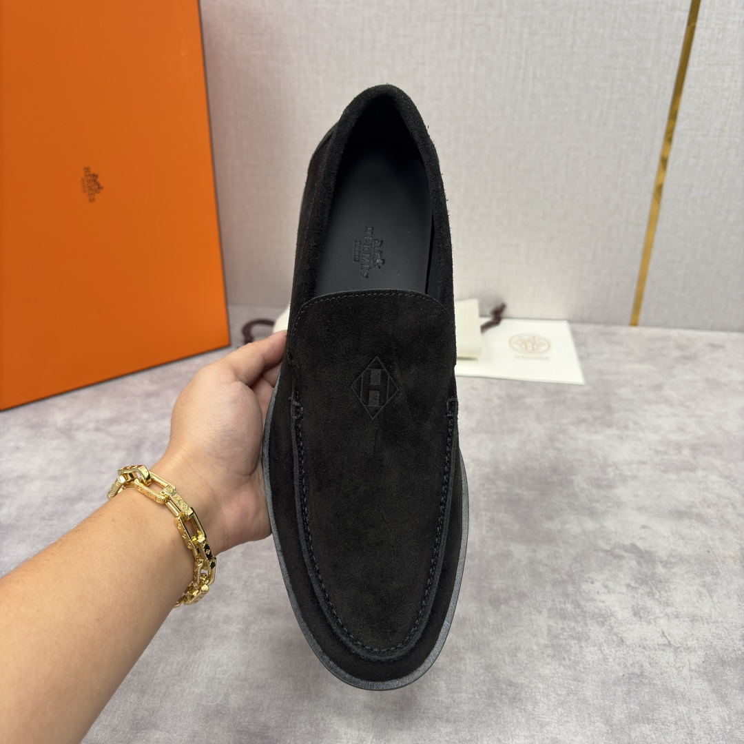 💋💍H家新品 Hermè* 爱马-仕 Low 绒面牛皮乐福鞋 官方 9,250 甄选进口反牛皮材质打造 