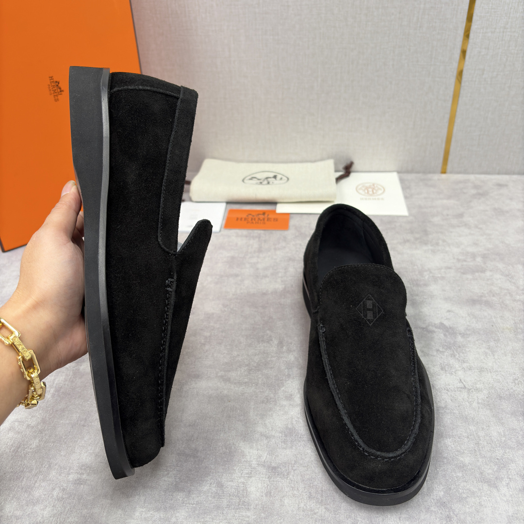 💋💍H家新品 Hermè* 爱马-仕 Low 绒面牛皮乐福鞋 官方 9,250 甄选进口反牛皮材质打造 