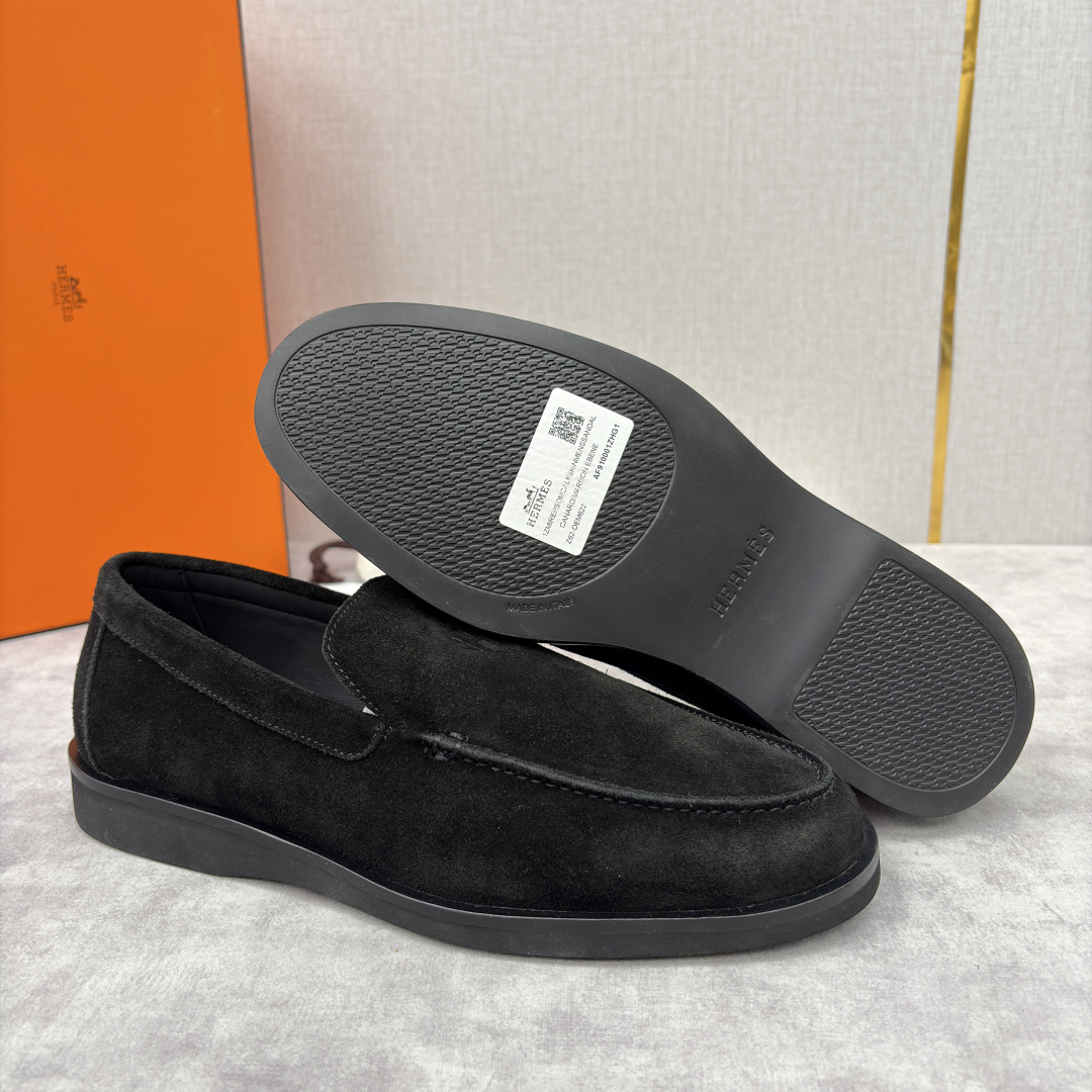 💋💍H家新品 Hermè* 爱马-仕 Low 绒面牛皮乐福鞋 官方 9,250 甄选进口反牛皮材质打造 