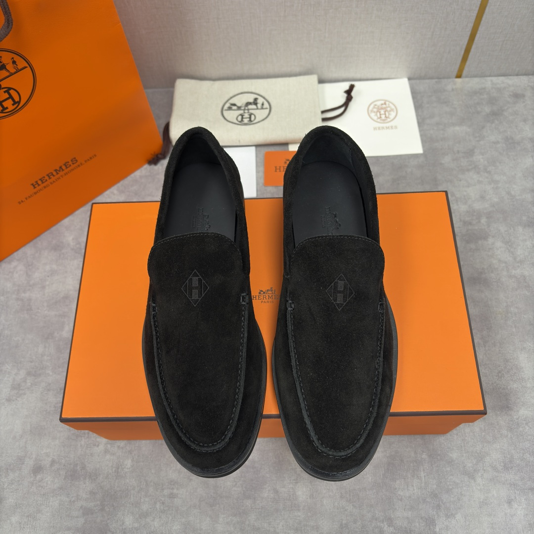 💋💍H家新品 Hermè* 爱马-仕 Low 绒面牛皮乐福鞋 官方 9,250 甄选进口反牛皮材质打造 
