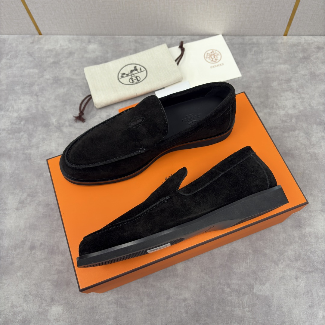 💋💍H家新品 Hermè* 爱马-仕 Low 绒面牛皮乐福鞋 官方 9,250 甄选进口反牛皮材质打造 