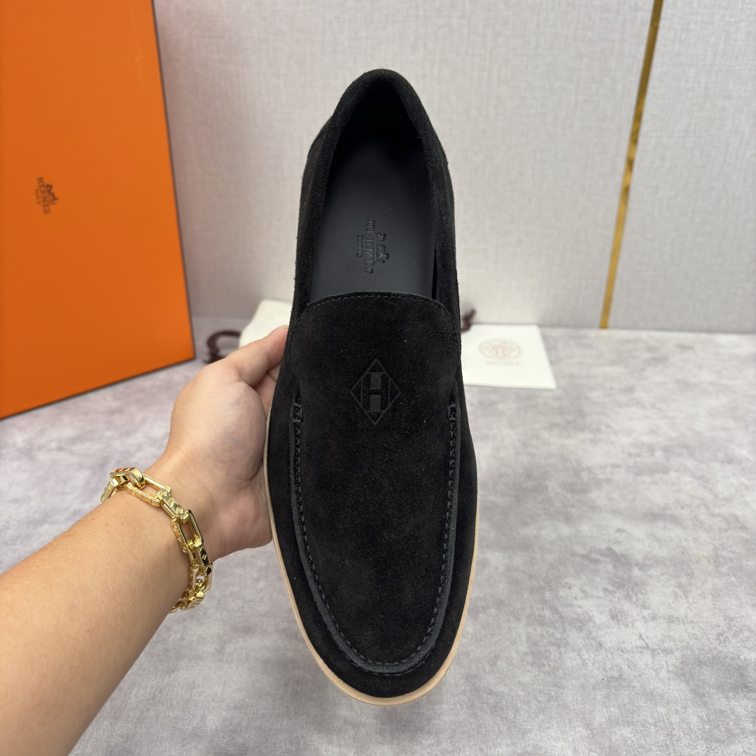 💋💍H家新品 Hermè* 爱马-仕 Low 绒面牛皮乐福鞋 官方 9,250 甄选进口反牛皮材质打造 