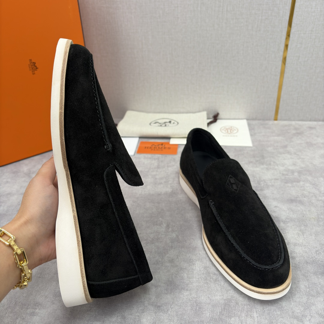 💋💍H家新品 Hermè* 爱马-仕 Low 绒面牛皮乐福鞋 官方 9,250 甄选进口反牛皮材质打造 