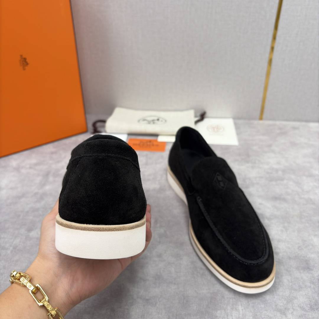 💋💍H家新品 Hermè* 爱马-仕 Low 绒面牛皮乐福鞋 官方 9,250 甄选进口反牛皮材质打造 