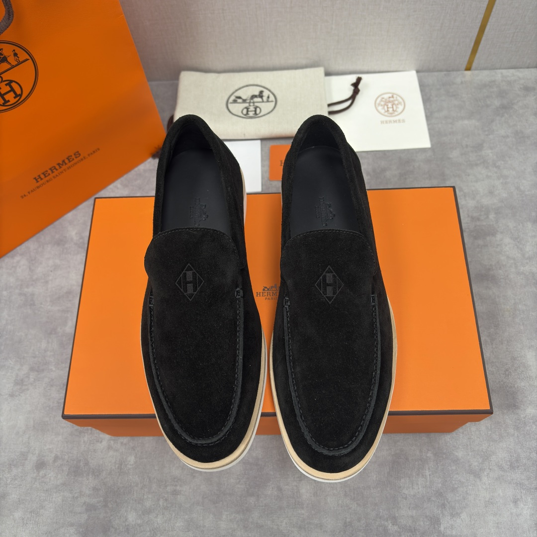 💋💍H家新品 Hermè* 爱马-仕 Low 绒面牛皮乐福鞋 官方 9,250 甄选进口反牛皮材质打造 