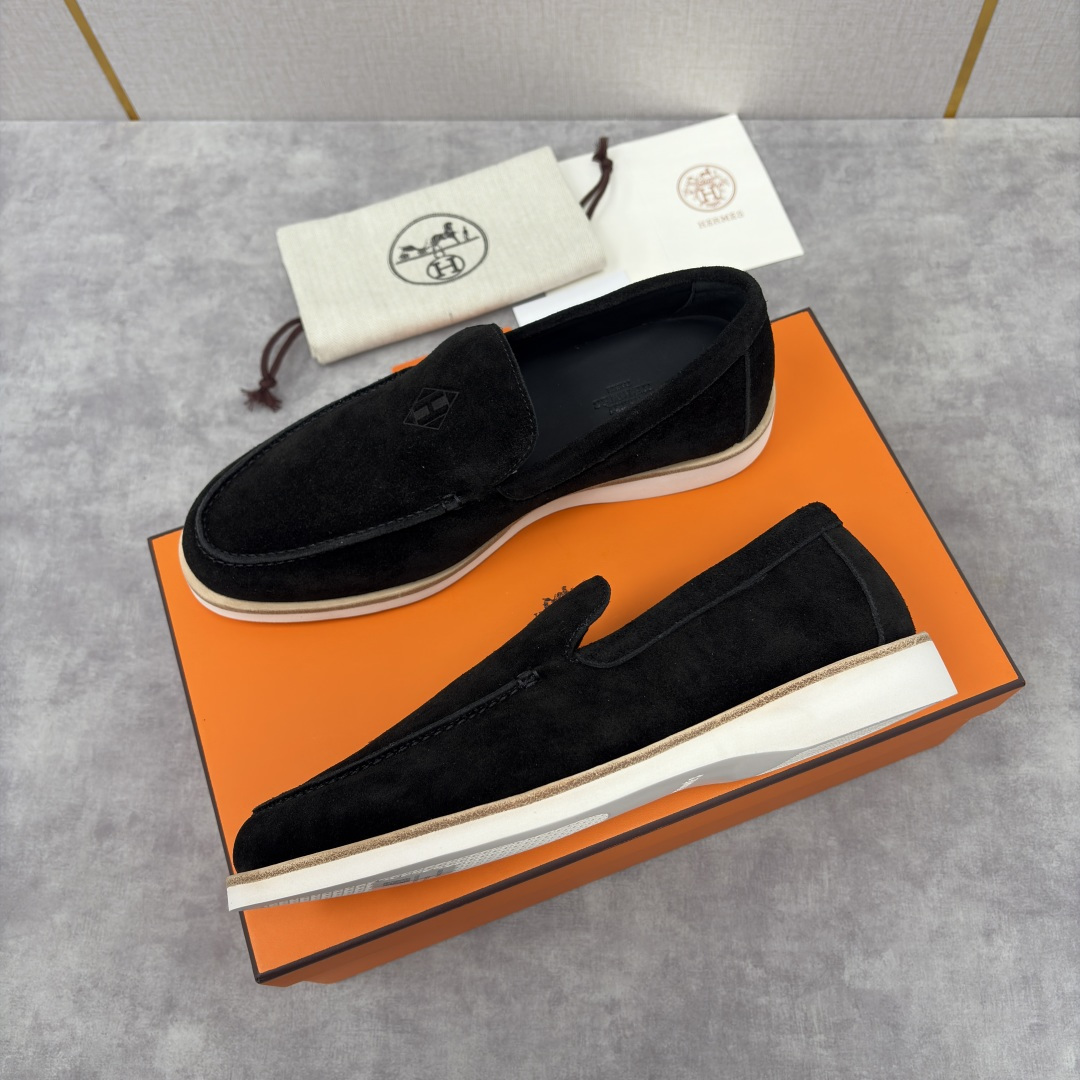 💋💍H家新品 Hermè* 爱马-仕 Low 绒面牛皮乐福鞋 官方 9,250 甄选进口反牛皮材质打造 