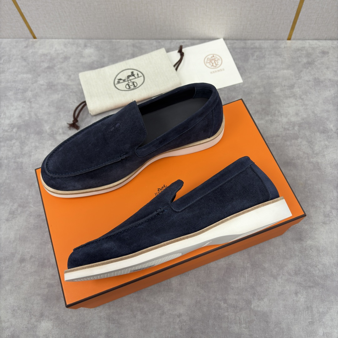 💋💍H家新品 Hermè* 爱马-仕 Low 绒面牛皮乐福鞋 官方 9,250 甄选进口反牛皮材质打造 