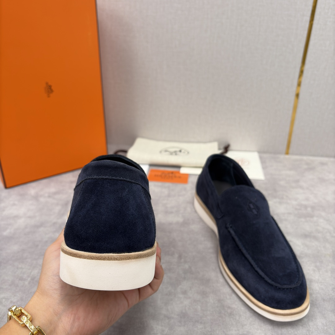 💋💍H家新品 Hermè* 爱马-仕 Low 绒面牛皮乐福鞋 官方 9,250 甄选进口反牛皮材质打造 