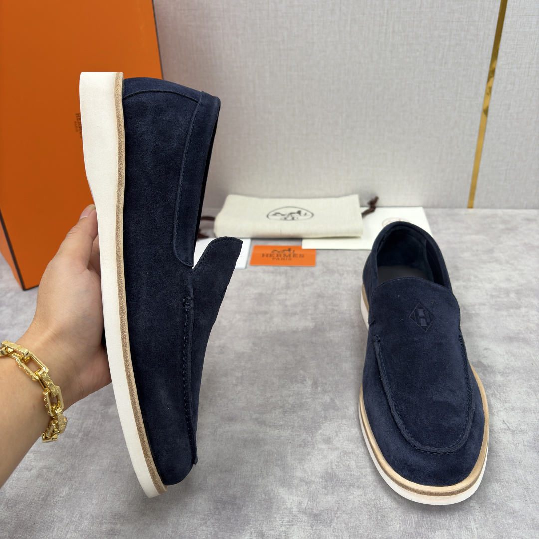 💋💍H家新品 Hermè* 爱马-仕 Low 绒面牛皮乐福鞋 官方 9,250 甄选进口反牛皮材质打造 