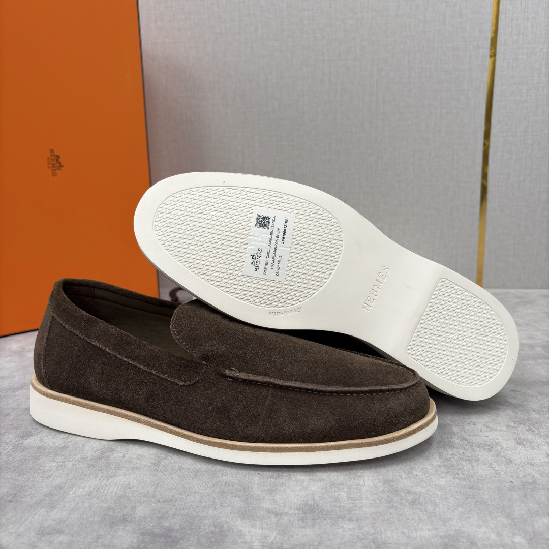 💋💍H家新品 Hermè* 爱马-仕 Low 绒面牛皮乐福鞋 官方 9,250 甄选进口反牛皮材质打造 