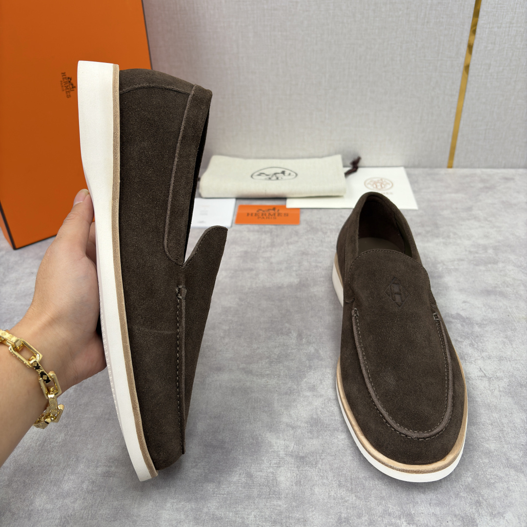 💋💍H家新品 Hermè* 爱马-仕 Low 绒面牛皮乐福鞋 官方 9,250 甄选进口反牛皮材质打造 