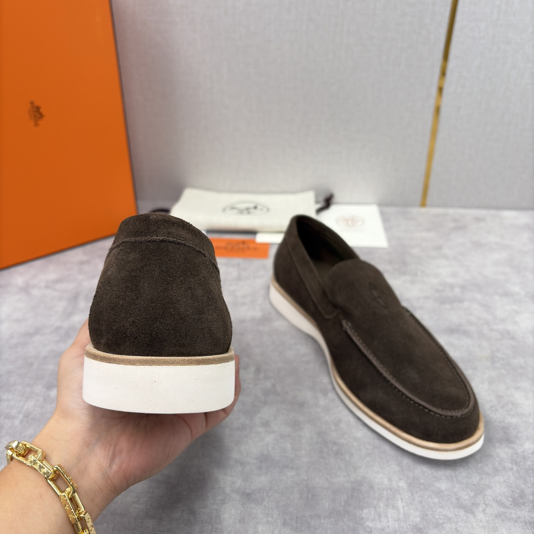 💋💍H家新品 Hermè* 爱马-仕 Low 绒面牛皮乐福鞋 官方 9,250 甄选进口反牛皮材质打造 