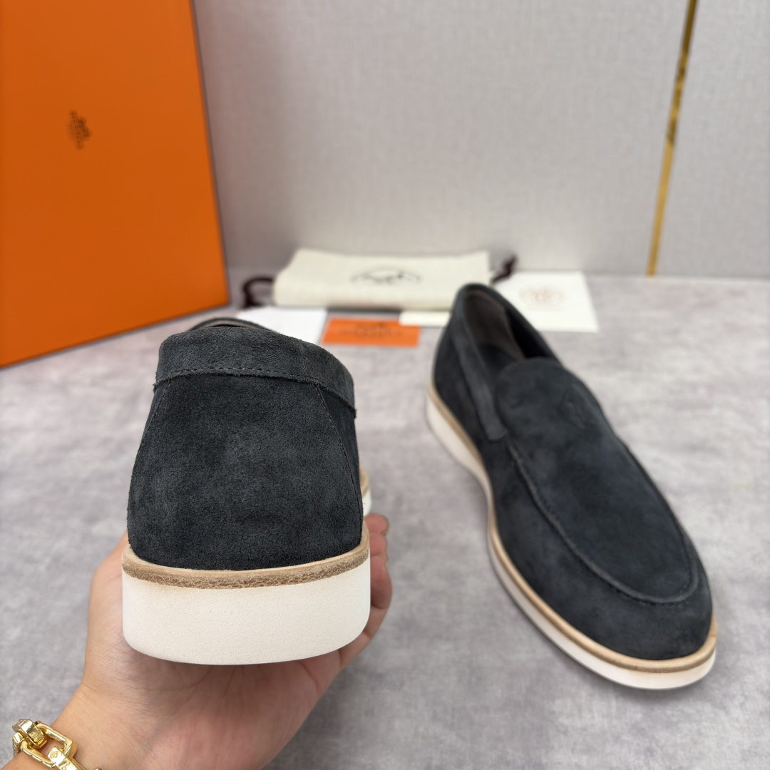 💋💍H家新品 Hermè* 爱马-仕 Low 绒面牛皮乐福鞋 官方 9,250 甄选进口反牛皮材质打造 