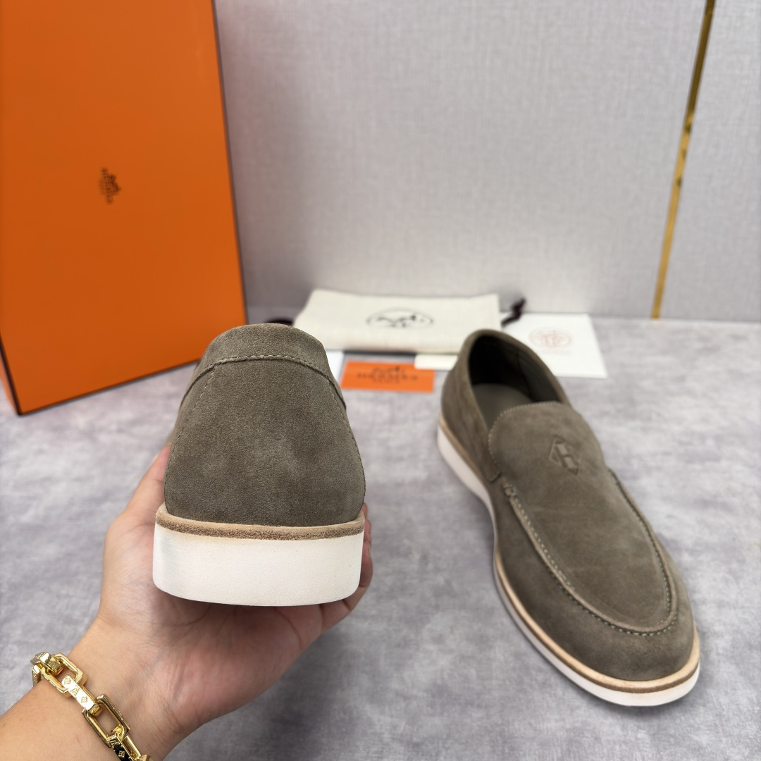 💋💍H家新品 Hermè* 爱马-仕 Low 绒面牛皮乐福鞋 官方 9,250 甄选进口反牛皮材质打造 