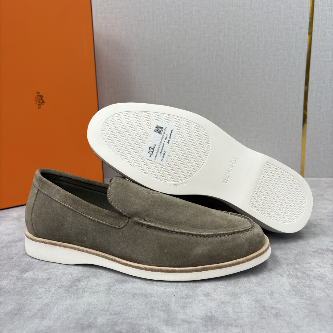 💋💍H家新品 Hermè* 爱马-仕 Low 绒面牛皮乐福鞋 官方 9,250 甄选进口反牛皮材质打造 