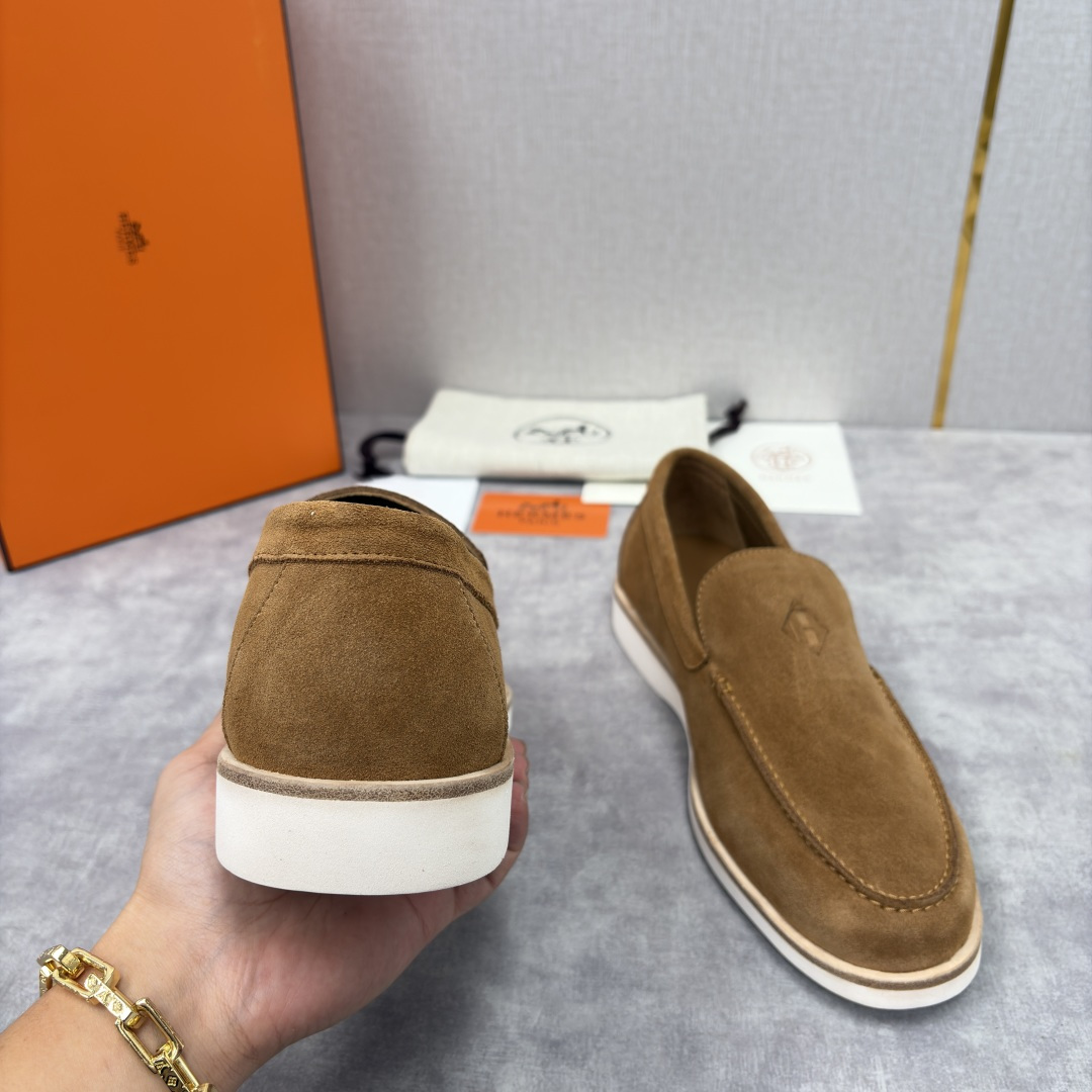 💋💍H家新品 Hermè* 爱马-仕 Low 绒面牛皮乐福鞋 官方 9,250 甄选进口反牛皮材质打造 