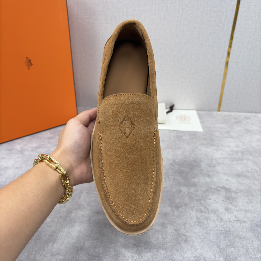 💋💍H家新品 Hermè* 爱马-仕 Low 绒面牛皮乐福鞋 官方 9,250 甄选进口反牛皮材质打造 