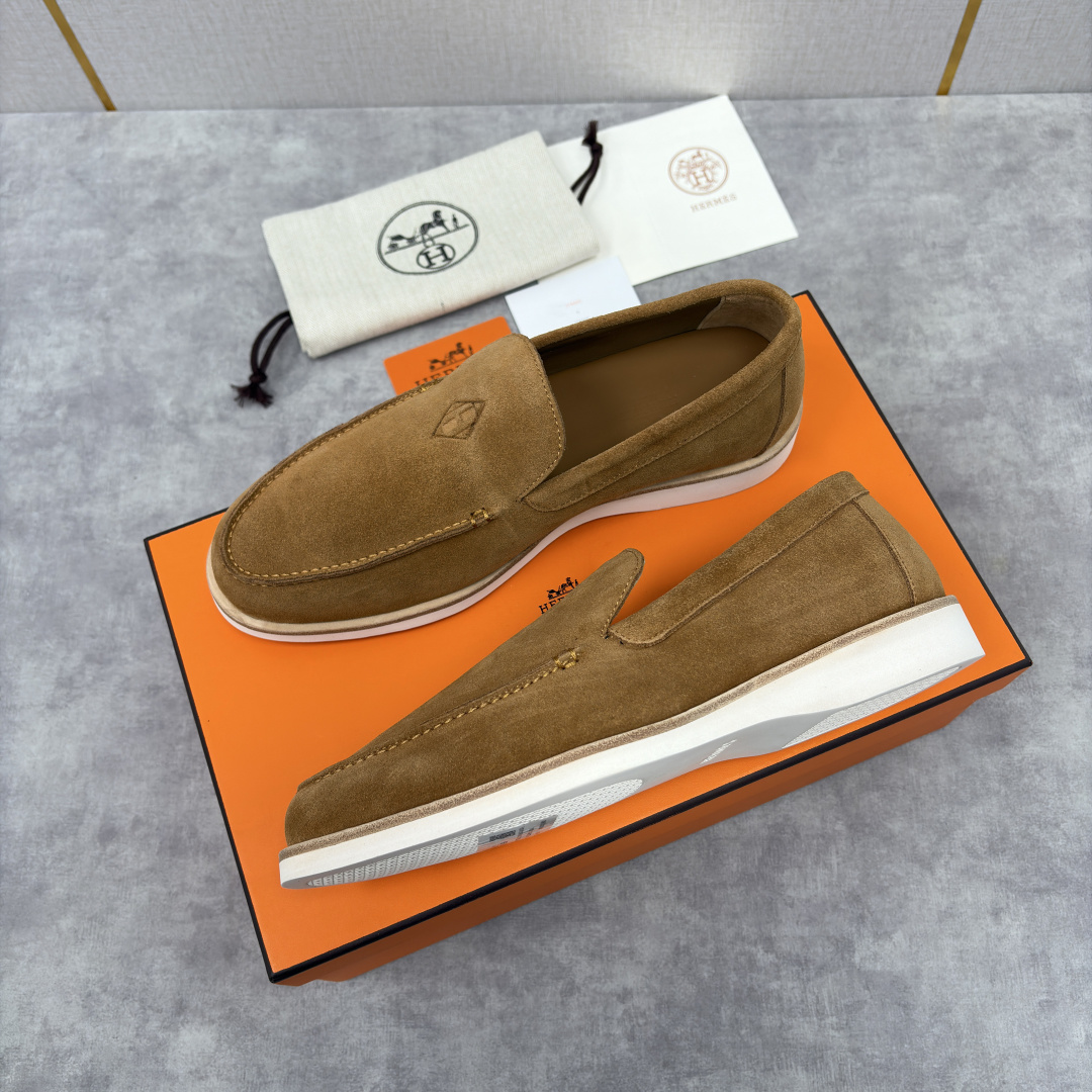 💋💍H家新品 Hermè* 爱马-仕 Low 绒面牛皮乐福鞋 官方 9,250 甄选进口反牛皮材质打造 