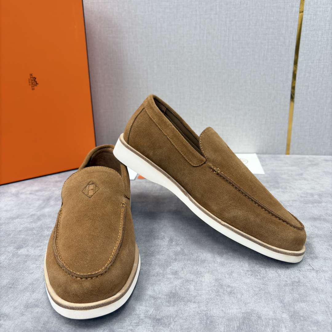 💋💍H家新品 Hermè* 爱马-仕 Low 绒面牛皮乐福鞋 官方 9,250 甄选进口反牛皮材质打造 