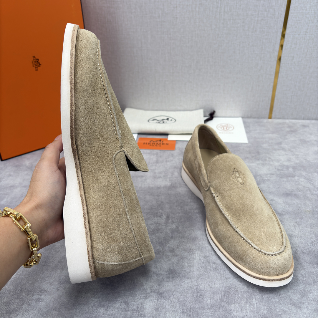 💋💍H家新品 Hermè* 爱马-仕 Low 绒面牛皮乐福鞋 官方 9,250 甄选进口反牛皮材质打造 