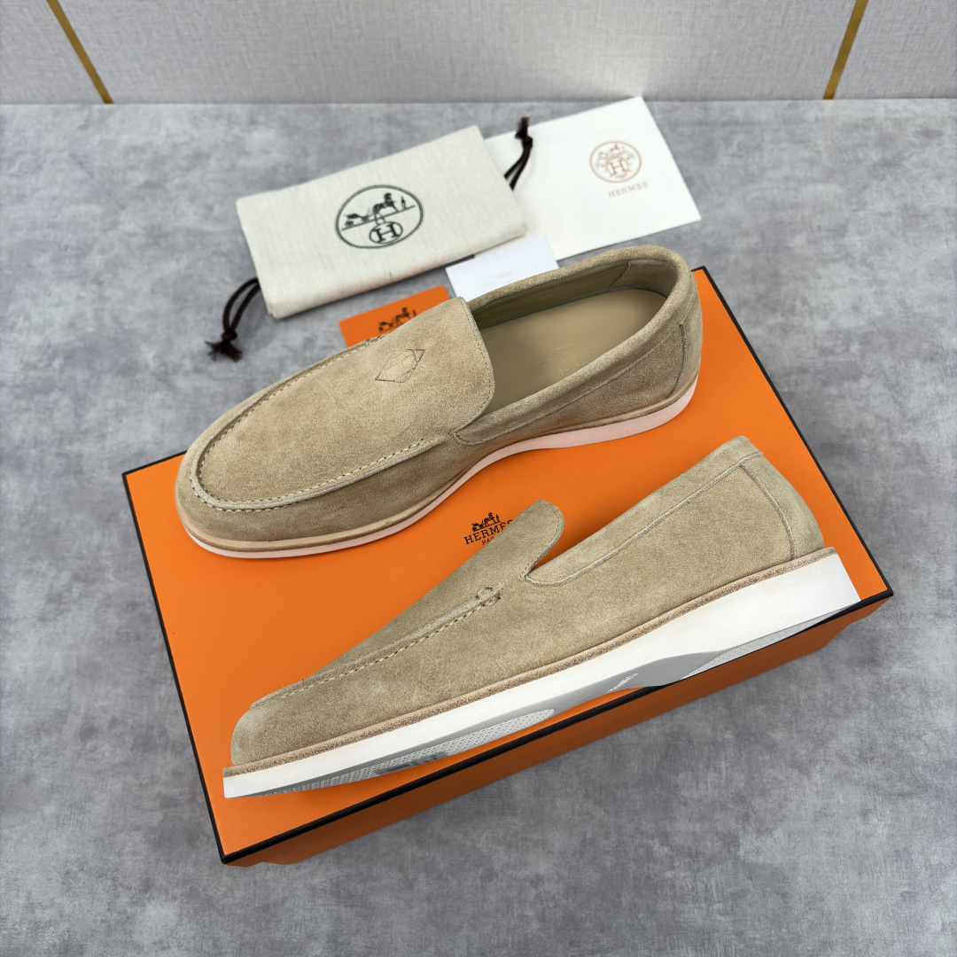 💋💍H家新品 Hermè* 爱马-仕 Low 绒面牛皮乐福鞋 官方 9,250 甄选进口反牛皮材质打造 