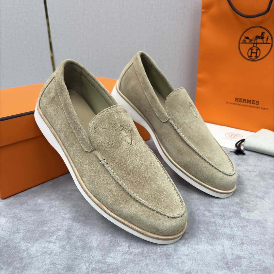 💋💍H家新品 Hermè* 爱马-仕 Low 绒面牛皮乐福鞋 官方 9,250 甄选进口反牛皮材质打造 