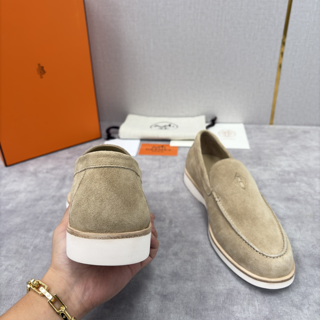 💋💍H家新品 Hermè* 爱马-仕 Low 绒面牛皮乐福鞋 官方 9,250 甄选进口反牛皮材质打造 