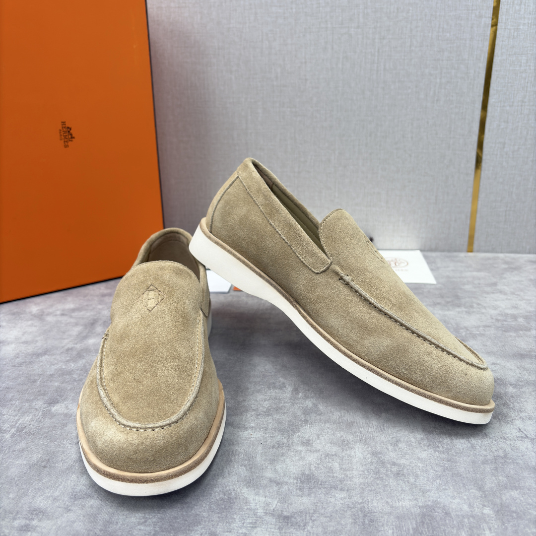 💋💍H家新品 Hermè* 爱马-仕 Low 绒面牛皮乐福鞋 官方 9,250 甄选进口反牛皮材质打造 