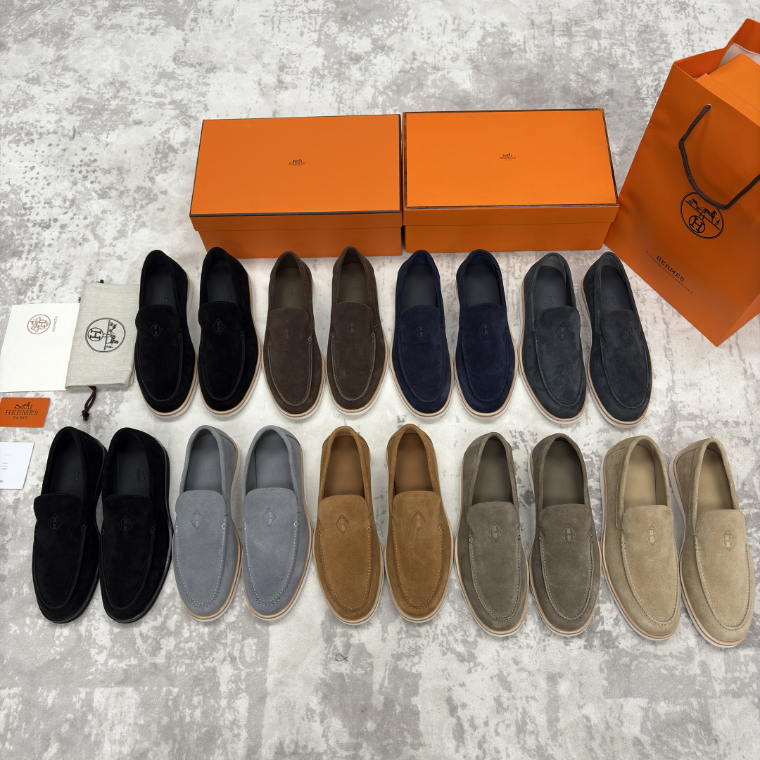 💋💍H家新品 Hermè* 爱马-仕 Low 绒面牛皮乐福鞋 官方 9,250 甄选进口反牛皮材质打造 