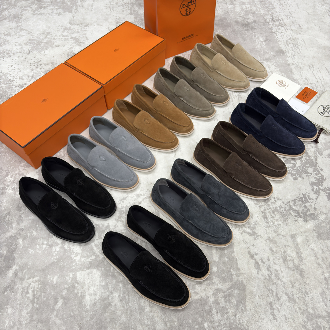 💋💍H家新品 Hermè* 爱马-仕 Low 绒面牛皮乐福鞋 官方 9,250 甄选进口反牛皮材质打造 