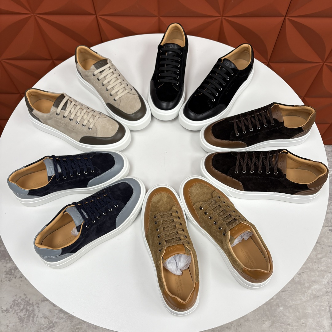 💋💍 Kito*n 新品 男士拼色厚底休闲鞋 鞋面采用高丝光磨砂牛皮+优质小牛皮的拼接设计，磨砂皮细腻软