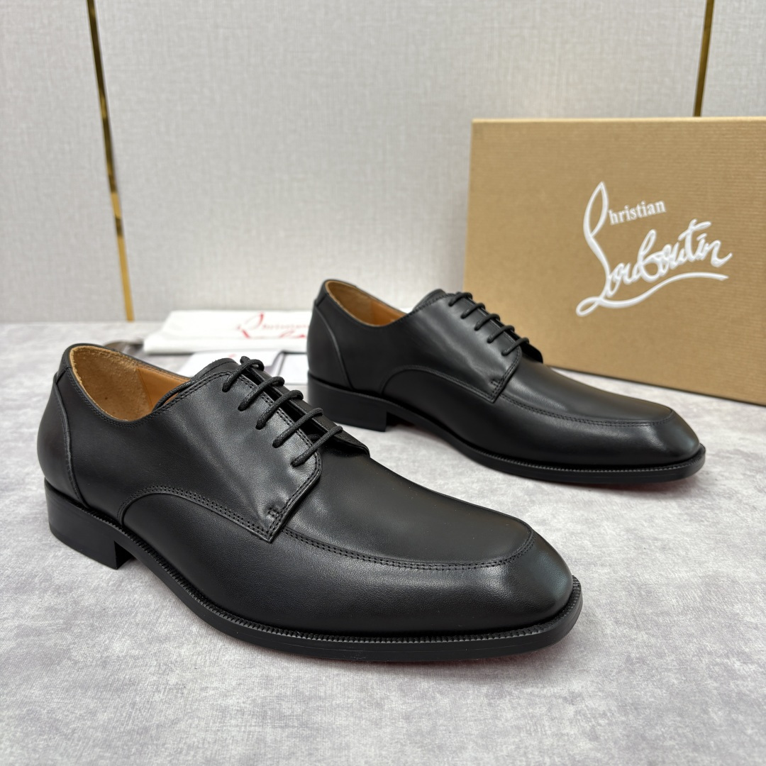 💋💍 CL 新品男士正装鞋皮鞋 Christia* Loubouti* 红底鞋 皮革肌理与红底美学的绅士