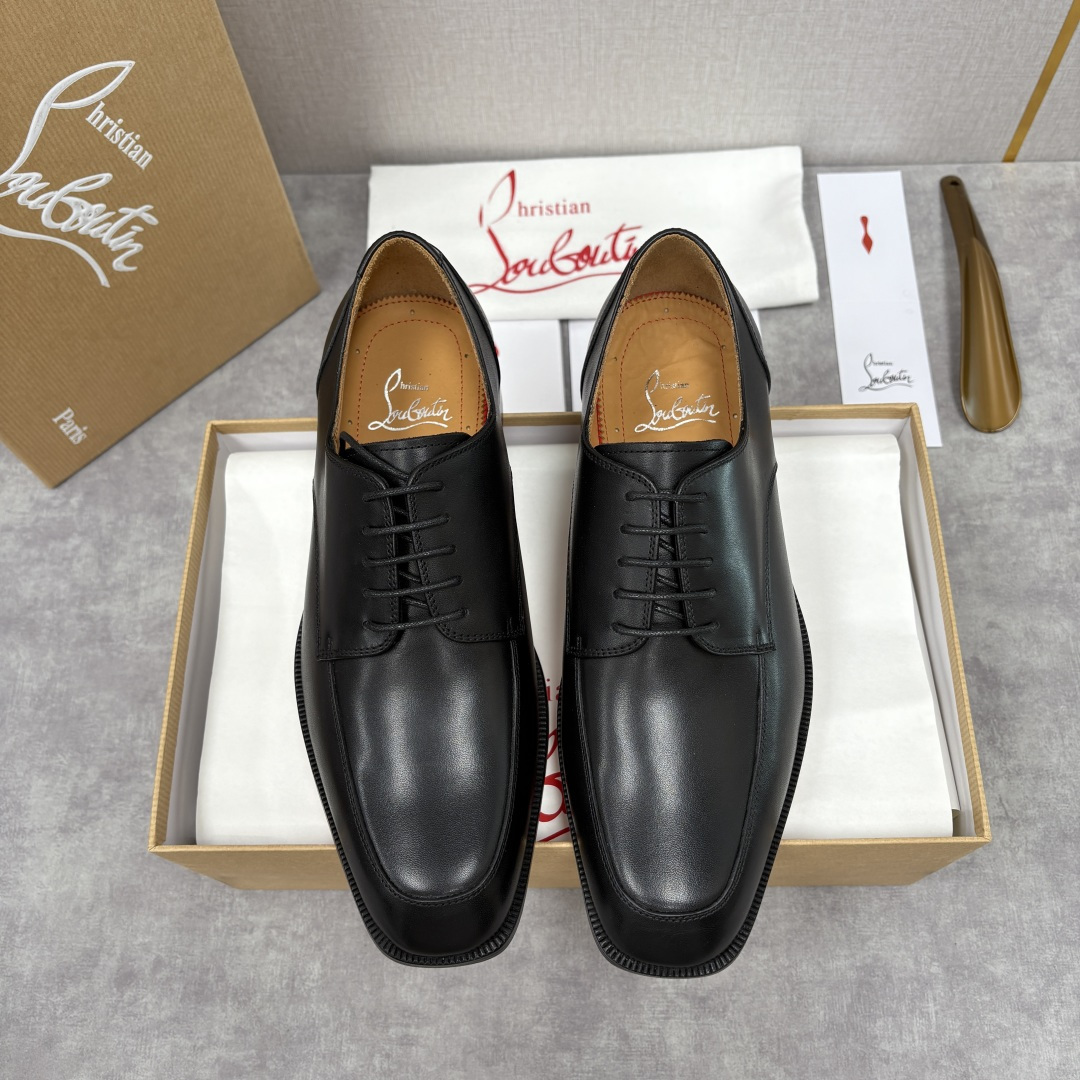 💋💍 CL 新品男士正装鞋皮鞋 Christia* Loubouti* 红底鞋 皮革肌理与红底美学的绅士