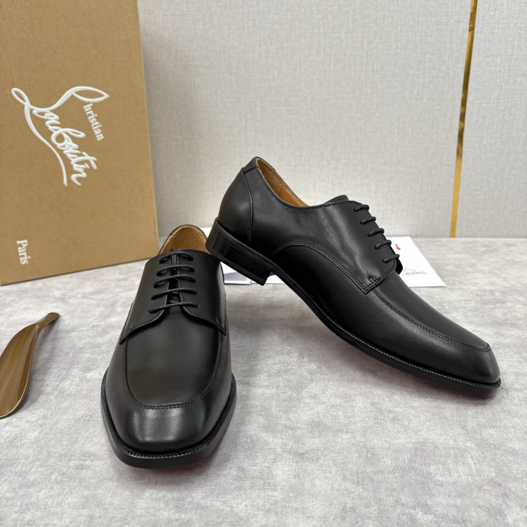 💋💍 CL 新品男士正装鞋皮鞋 Christia* Loubouti* 红底鞋 皮革肌理与红底美学的绅士