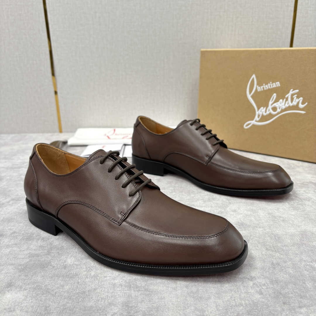 💋💍 CL 新品男士正装鞋皮鞋 Christia* Loubouti* 红底鞋 皮革肌理与红底美学的绅士