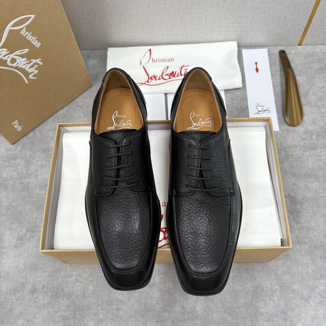 💋💍 CL 新品男士正装鞋皮鞋 Christia* Loubouti* 红底鞋 皮革肌理与红底美学的绅士