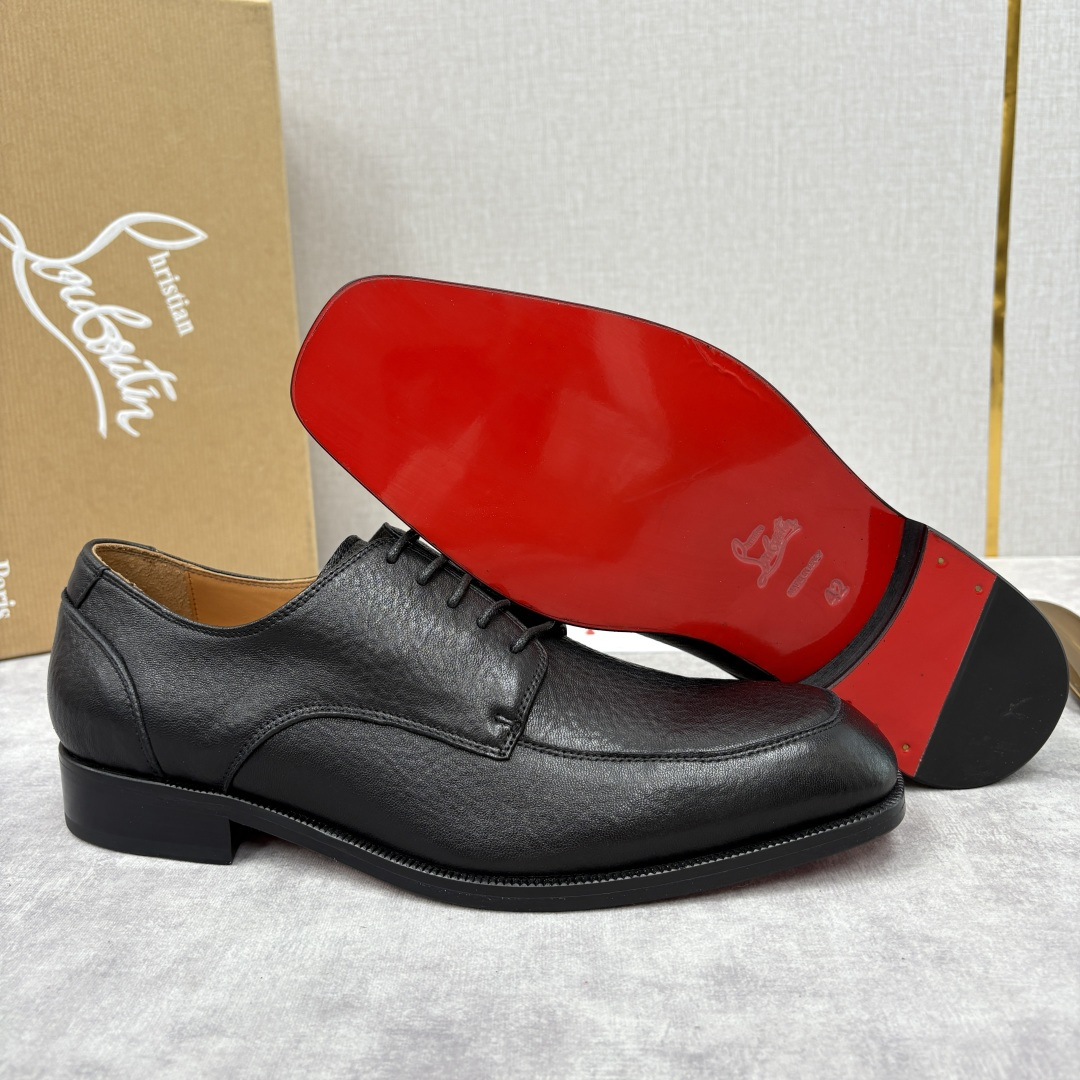 💋💍 CL 新品男士正装鞋皮鞋 Christia* Loubouti* 红底鞋 皮革肌理与红底美学的绅士