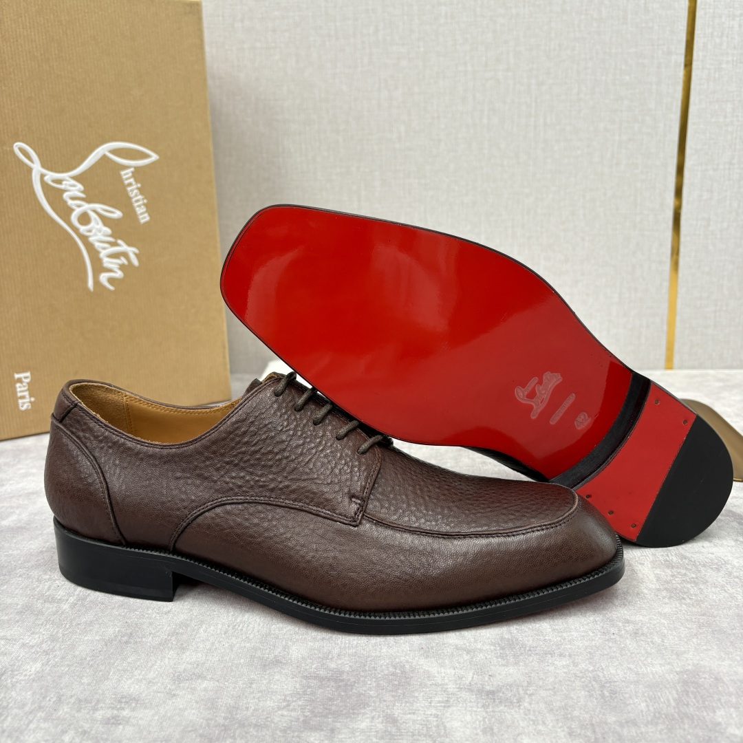 💋💍 CL 新品男士正装鞋皮鞋 Christia* Loubouti* 红底鞋 皮革肌理与红底美学的绅士