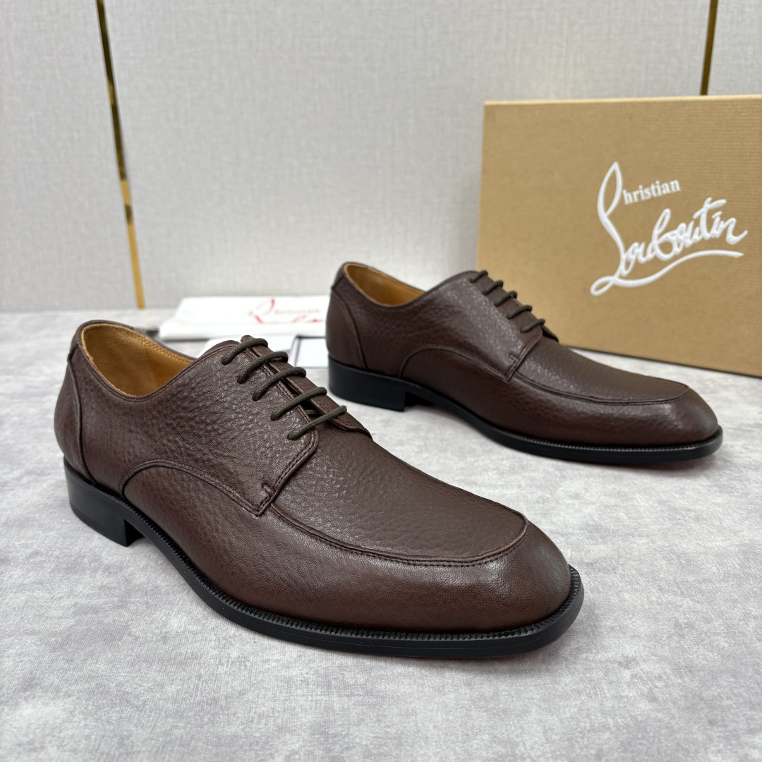 💋💍 CL 新品男士正装鞋皮鞋 Christia* Loubouti* 红底鞋 皮革肌理与红底美学的绅士